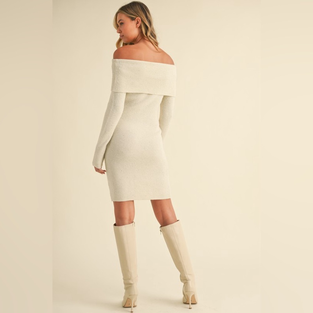 Casually Elegant Off-Shoulder Ivory/Cream Dress - Picture 5 of 5